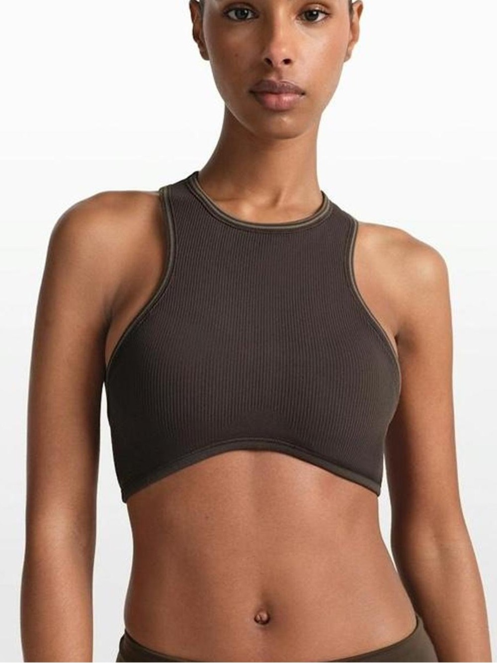 Nike x Skims Ribbed Seamless Racer Front Bra | Phoenix/Truffle | 3XL